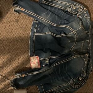 True Religion Distressed Indigo Jean Jacket